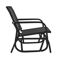 vidaXL Garden Glider Chairs 2 pcs Black 24"x29.9"x34.3" Textilene&Steel