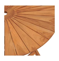 vidaXL Folding Patio Table 33.5"x29.5" Solid Wood Teak