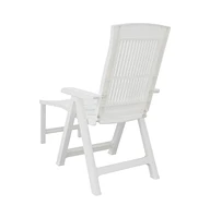 vidaXL Sun Lounger White Plastic