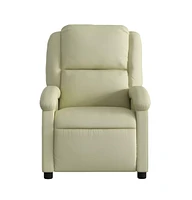 vidaXL Recliner Chair Cream Real Leather