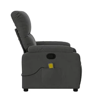 vidaXL Massage Recliner Chair Dark Gray Microfiber Fabric