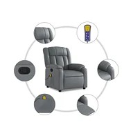 Massage Recliner Chair Gray Faux Leather