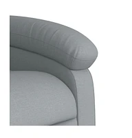 Massage Recliner Chair Light Gray Fabric