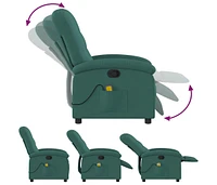 Massage Recliner Chair Dark Green Fabric