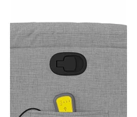 Massage Recliner Chair Light Gray Fabric