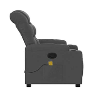 vidaXL Massage Recliner Chair Dark Gray Fabric