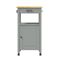 vidaXL Kitchen Trolley Monza 18.9"x15.7"x35.4" Solid Wood Pine