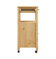 vidaXL Kitchen Trolley Monza 23.6"x15.7"x35.4" Solid Wood Pine