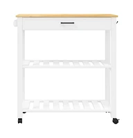 vidaXL Kitchen Trolley Monza 33.1"x15.7"x35.4" Solid Wood Pine