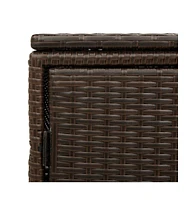 vidaXL Patio Storage Cabinet Brown 43.3"x21.7"x23.8" Poly Rattan