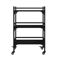 vidaXL Kitchen Trolley Black 19.7"x13.8"x29.7" Engineered Wood