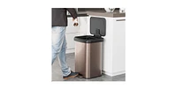 Slickblue 13-Gallon Copper Stainless Steel Step Trash Can with Soft Close Lid