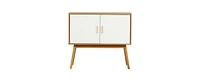 Slickblue Mid-Century Modern Console Table Storage Cabinet with Solid Wood Legs