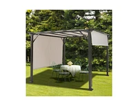 Slickblue Outdoor Pergola Gazebo with Retractable Canopy for Garden or Patio