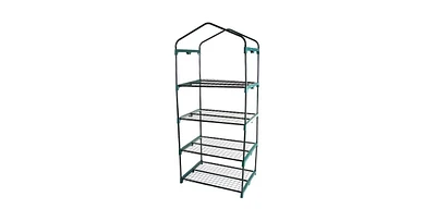 Slickblue Durable 4-Tier Plant Stand Greenhouse with Zippered Pvc Cover