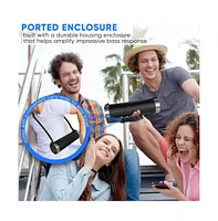 Pyle Portable Bluetooth BoomBox Stereo Radio with Rechargeable Battery, Fm Radio, MP3 Reader