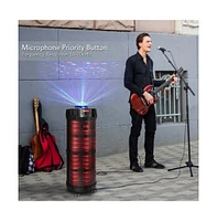 Pyle Portable Bluetooth Speaker & Karaoke System, 800W Output, Led Party Lights, Rechargeable Battery