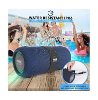 Pyle 2.0 Channel Portable Bluetooth Fabric Speaker, Water-Resistant, Rgb Lighting, Fm Radio, Tws Function, Rechargeable Battery