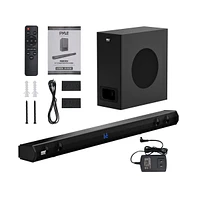 Pyle 35" 2.1 Channel Convertible Bluetooth Soundbar Speaker with Led Lights & Remote Control