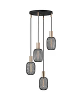 Possini Euro Design Coburn 16 1/2" Modern Pendant Chandelier Ceiling Light Fixture Dining Room Over Table Kitchen Island Foyer Hanging Multi-Light Bla