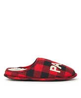 Dearfoams Men's Buffalo Check Papa Bear Dad Clog House Slipper