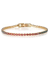 Jessica Simpson Colorful Crystal Tennis Bracelet Set - Sparkling Stackable Bracelets