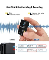 Neewer CM28 Wireless Lavalier Microphone System with Charging Case, 1 Click Noise Canceling, 4GB Storage for 9Hrs of 48KHz 16 Bit Uncompressed Audio L