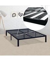 Slickblue Metal Platform Bed Frame with 3.86 inch Wide Heavy Duty Steel Slats