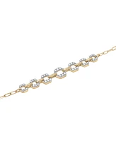 Diamond Graduated Open Link Chain Bracelet (1/4 ct. tw) in 14k Gold-Plated Sterling Silver, Exclusively at Macy's