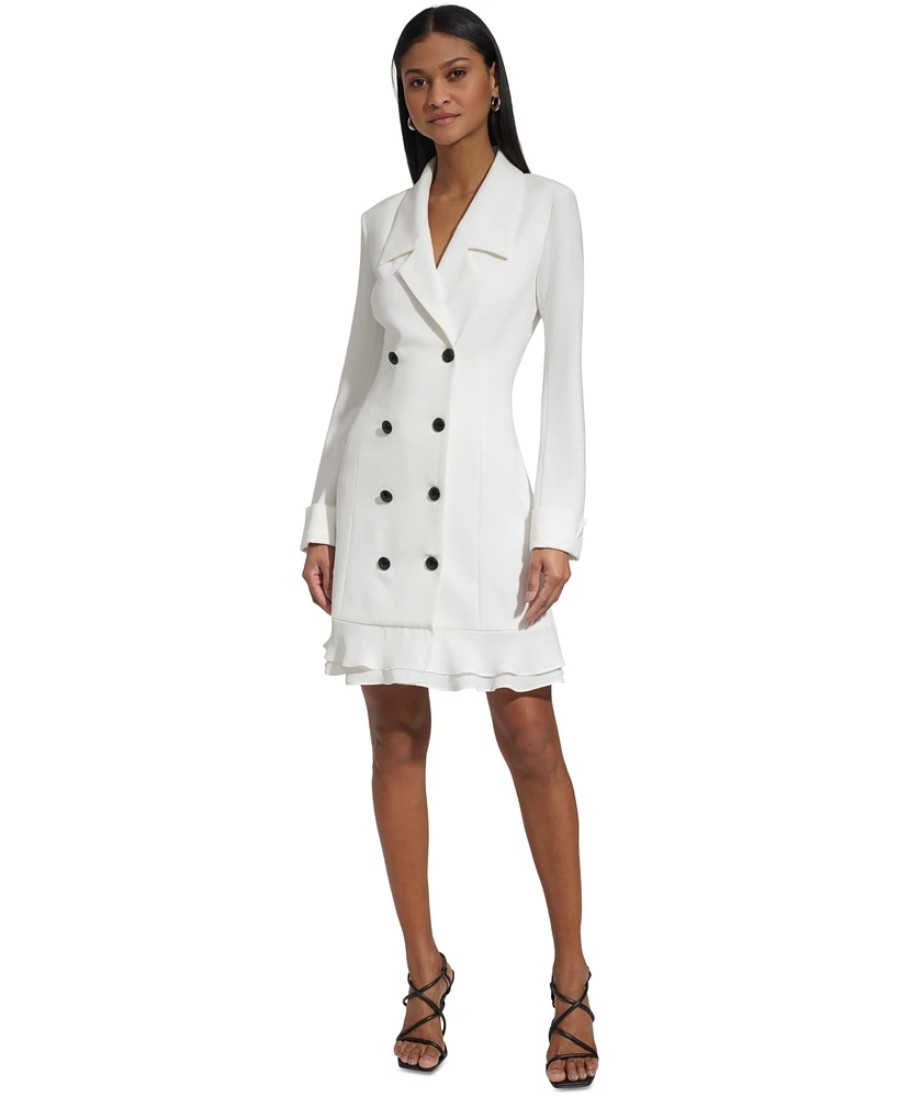 Karl Lagerfeld Paris Women's Chiffon-Hem Blazer Dress