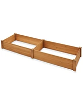 Casafield Outdoor Raised Garden Bed - Wooden Planter Box for Vegetables, Grass, Lawn, and Yard - 96 x 28 x 10, Natural