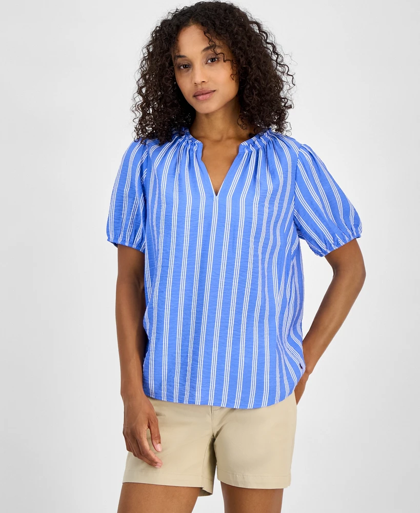 Tommy Hilfiger Women's Striped Popover Top