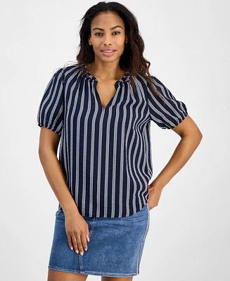 Tommy Hilfiger Women's Striped Popover Top