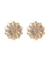 Laundry by Shelli Segal Gold Tone Flower Button Earrings