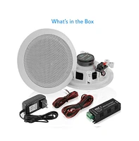 Pyle 5.25" Bluetooth Ceiling / Wall Speaker Kit - 2-Way Flush Mount, Built-in Bluetooth, 150W Max Power (Red)