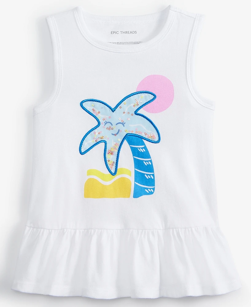 Epic Threads Toddler Girl Palm Ruffle Tank Top, Exclusively at Macy's