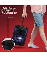 Pyle Bluetooth Pa Speaker & Microphone System - Portable Karaoke Speaker with Led Lights, Fm Radio & MP3/Usb Support