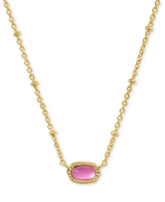 Kendra Scott Gold-Tone Mini Elisa Enamel Frame Short Pendant Necklace, 15" + 4" extender