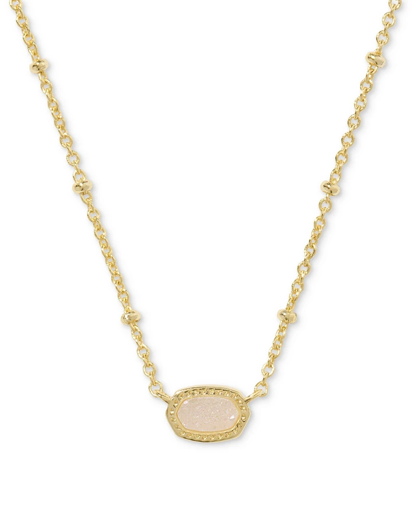 Kendra Scott Gold-Tone Mini Elisa Enamel Frame Short Pendant Necklace, 15" + 4" extender