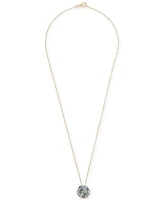 Multi-Blue Topaz Circular Cluster 18" Pendant Necklace (2-1/2 ct. t.w.) in 14k Gold