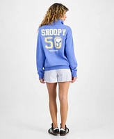 Love Tribe Juniors Snoopy Zip Neck Sweatshirt Striped Snoopy Boxer Shorts