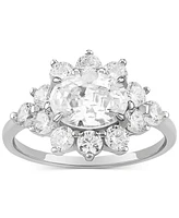 Giani Bernini Cubic Zirconia Oval Cluster Ring in Sterling Silver, Created for Macy's