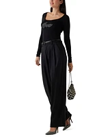 Guess Women's Sancha Wide-Leg Pleated-Waist Pants