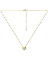 Giani Bernini Cubic Zirconia Heart Pendant Necklace in 18k Gold Over Sterling Silver, 16" + 2" extender, Exclusively at Macy's