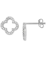 Giani Bernini Cubic Zirconia Clover Silhouette Stud Earrings in Sterling Silver, Exclusively at Macy's