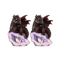 Fc Design "2-pc Set" 5"H Medieval Red Volcano Dragon with Eggs Figurine Statue Ornament Home Room Office Decor and Perfect Ideas for Housewarming, Hol