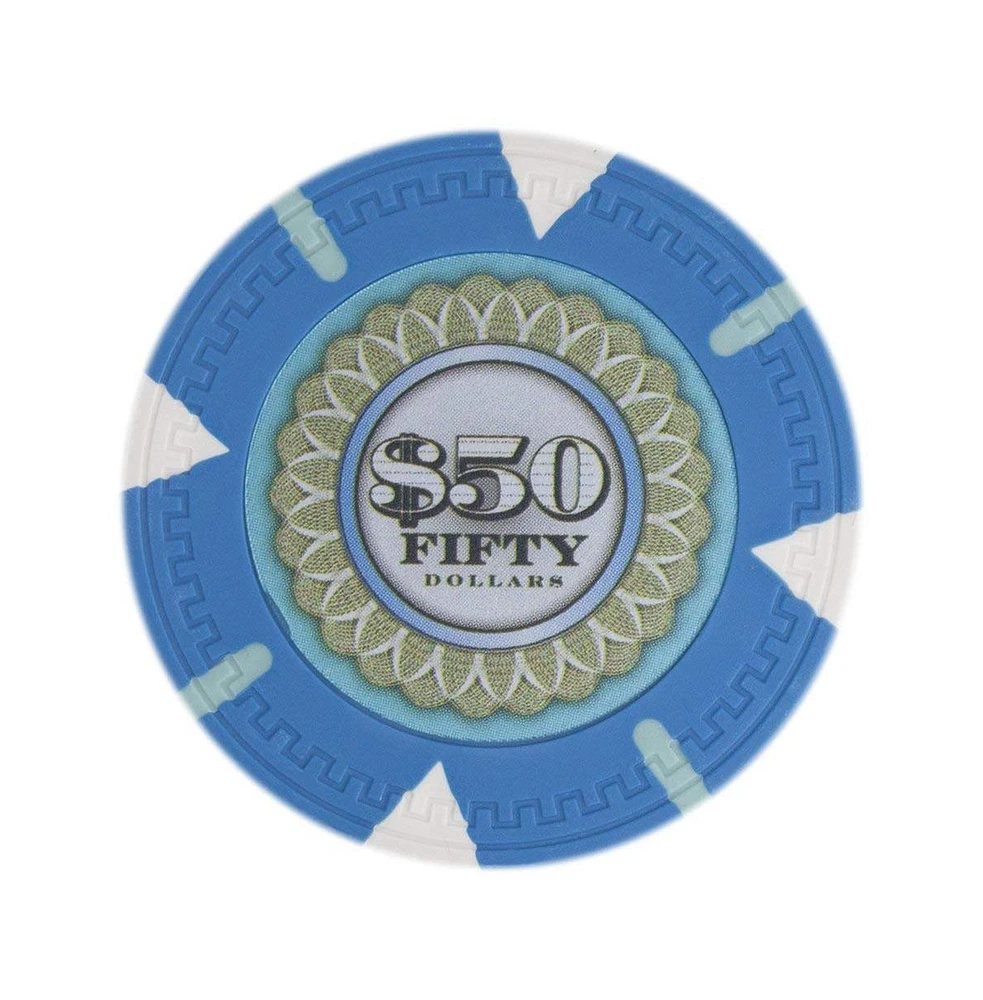 Slickblue The Mint Poker Chips (25-Pack) – Clay Composite, $50 Value for Premium Play