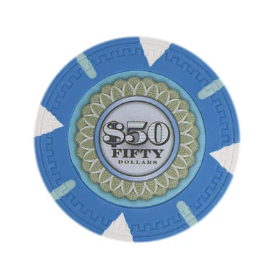 Slickblue The Mint Poker Chips (25-Pack) – Clay Composite, $50 Value for Premium Play