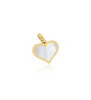 The Lovery Mother of Pearl Heart Charm 14K Gold 14 millimeters