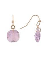 Laundry by Shelli Segal Gold Tone and Pink Faceted Stone Drop Earrings